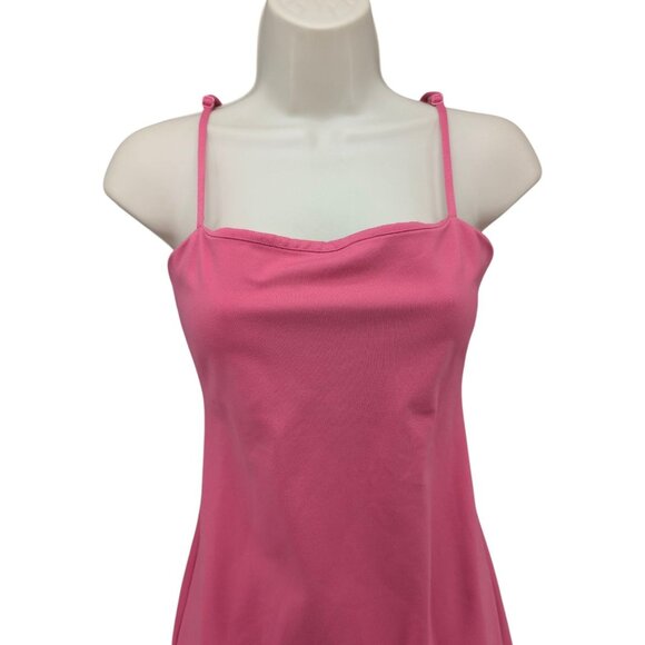 Lovers Friends Skylar Midi Dress Bubble Gum Pink Spaghetti Strap Slit Size S - Picture 2 of 14